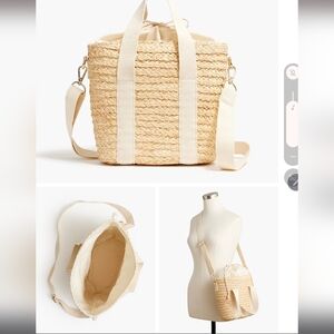 J CREW RAFFIA STRAW MINI TOTE BAG